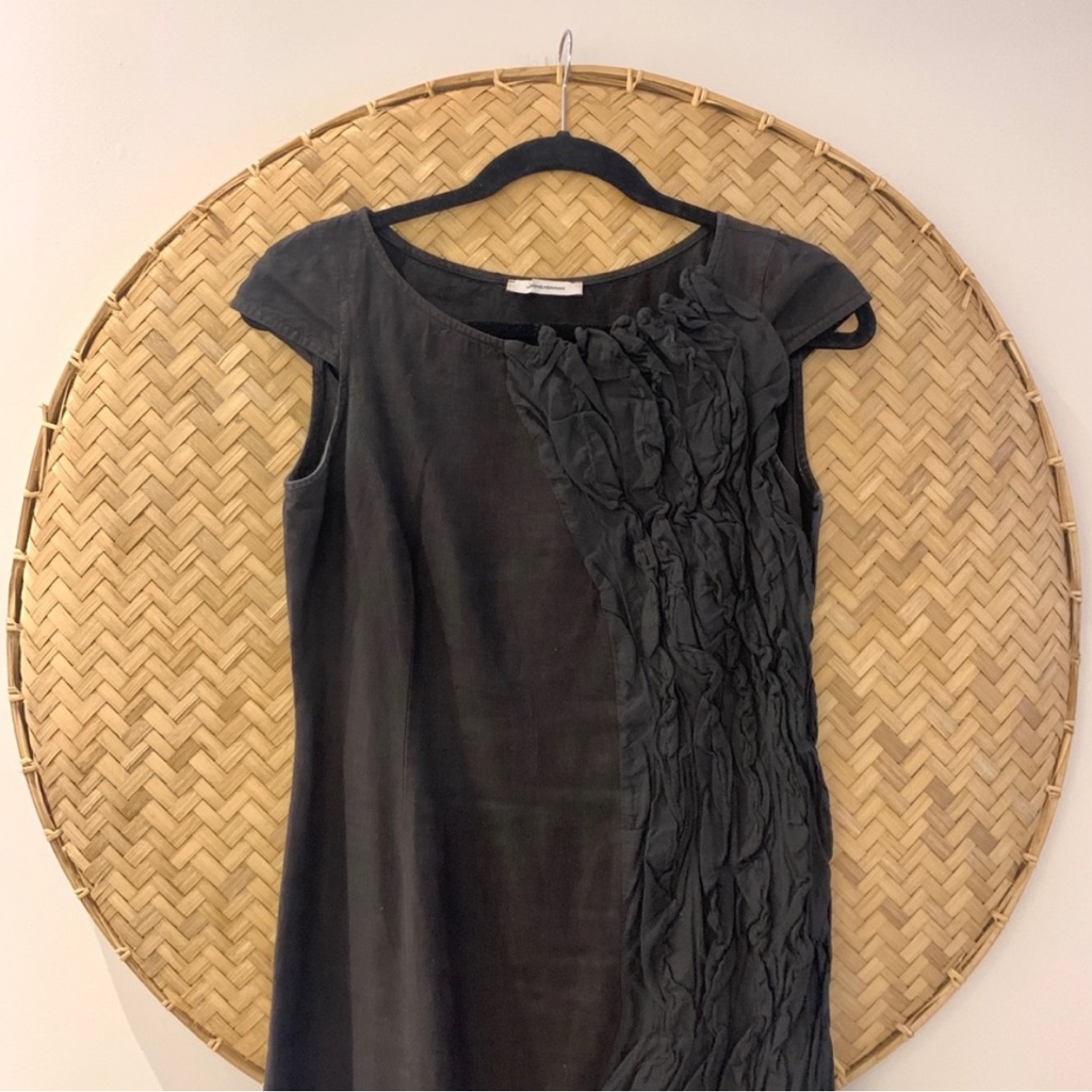 Gorgeous Black Linen Italian Veronicadamiani Dress From The Island Of Capri